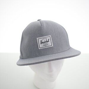 Herschel Supply Co. Logo Hat Gray With Red Stripe Lining - Snapback